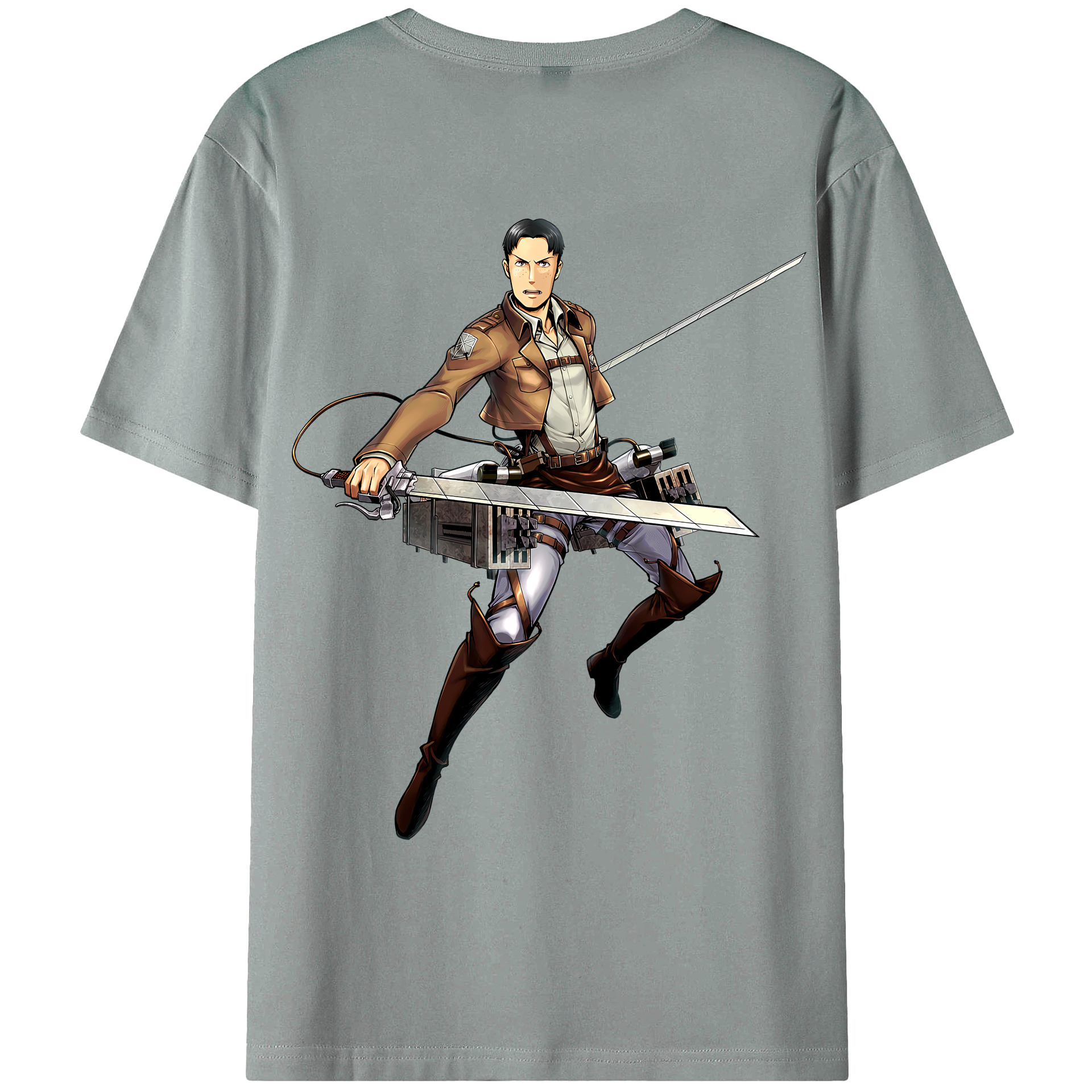 （画像用） 進撃の巨人 Attack on Titan 綿100％ メンズ半袖Tシャツ（バックプリント） 通気性
